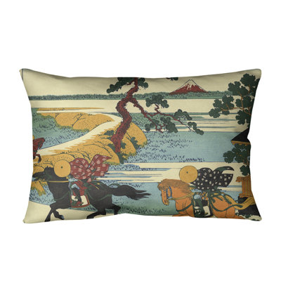 Coussin en coton Katsushika Hokusai Sekiya à la rivière Sumida