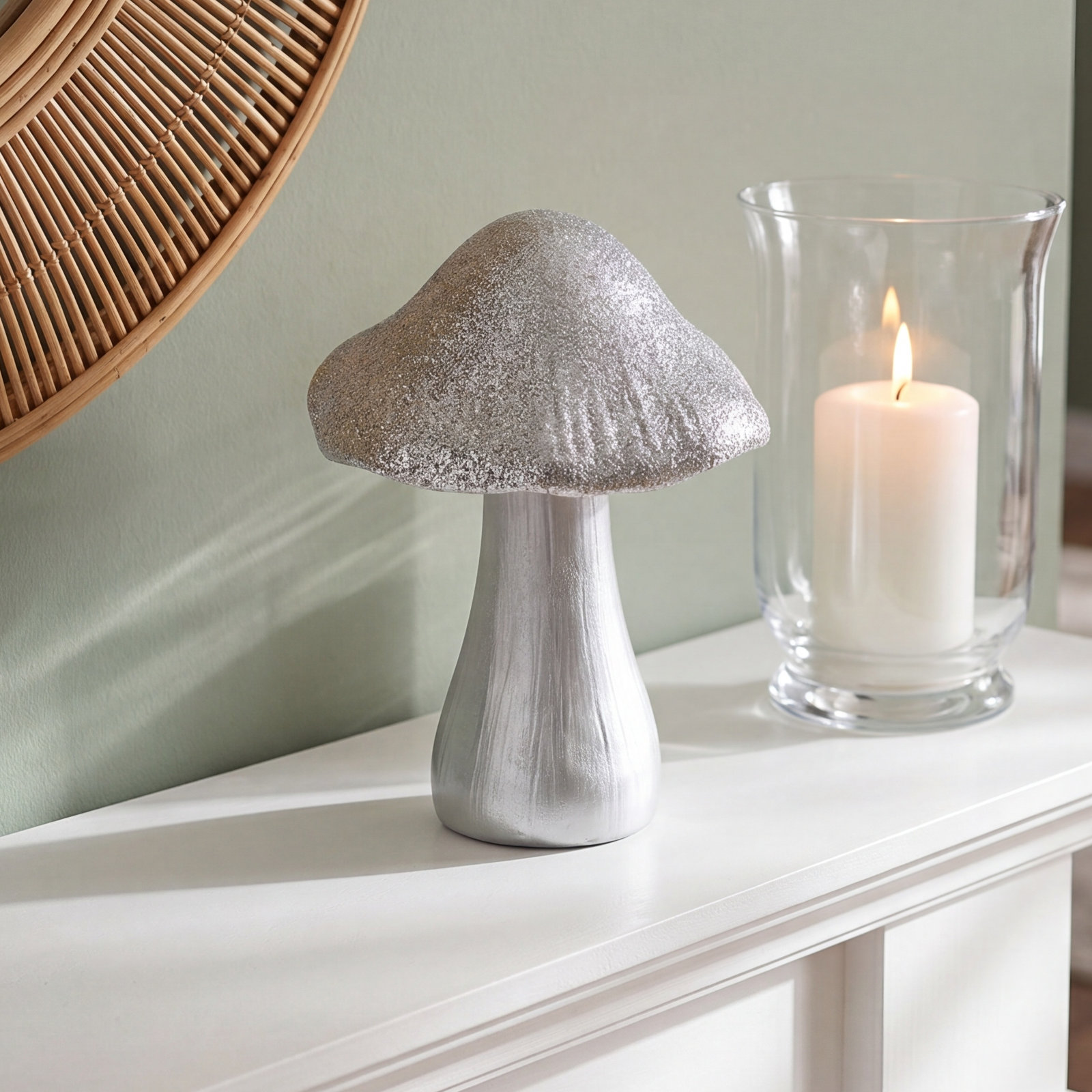 Palila Mushroom Figurine, 5.25" H x 3.75" W x 3.75" D