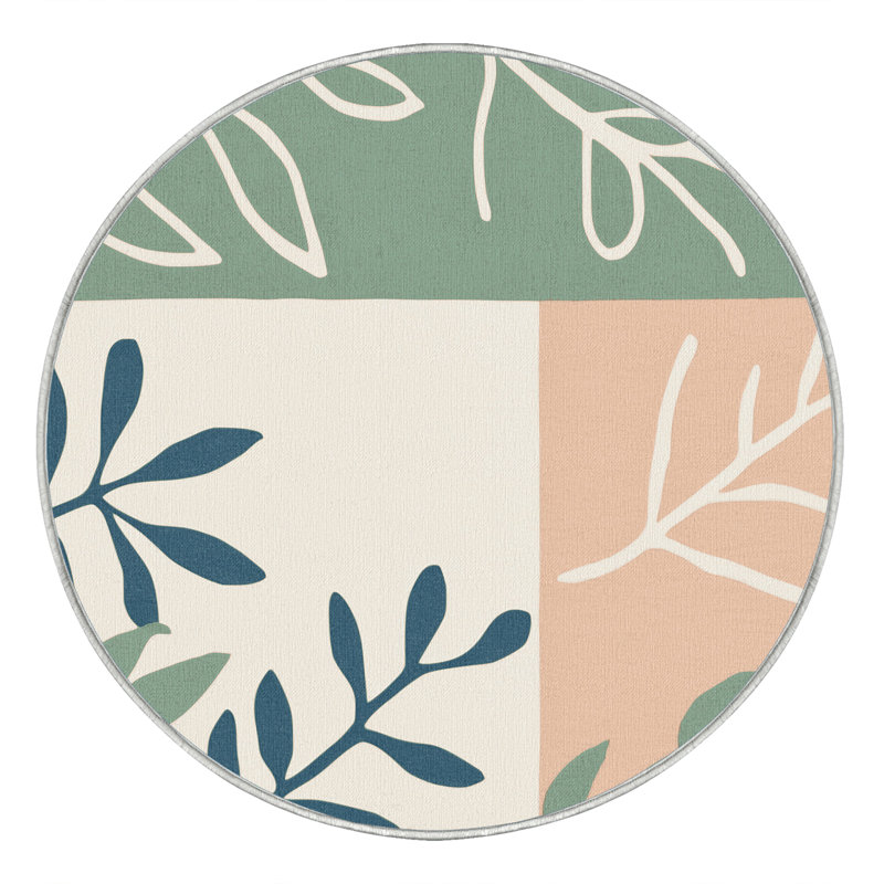 Frosted Ferns Rug, Round 5'