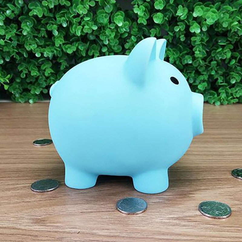 Tirelire cochon, H 4,72 po x l 5,91 po x P 5,31 po, Bleu