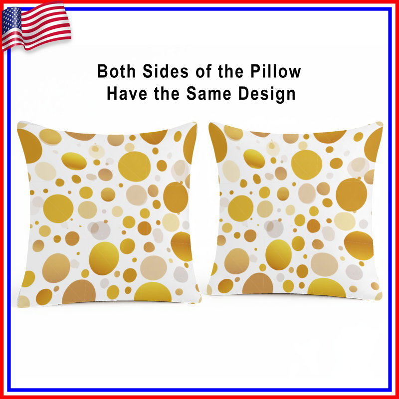 Coussin décoratif à pois, 14 X 14 pouces