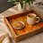 Handcrafted Floral Mango Wood Serving Tray