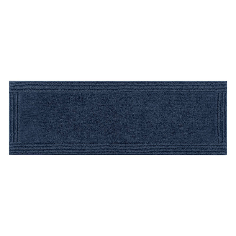 Tapis pour salle de bain réversible 100 x coton touffeté 3000 g / m² 24 x 72 po Splendor, L 24 po x L 72 po, Marine