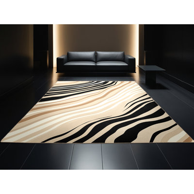 Tapis beige et moderne lavable à la machine Paulett