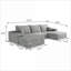 Canapés modulaires | Canapé modulaire 107 po en forme de U avec repose-pieds, sans assemblage, pour salon | gris | mousse-470145251