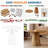 5-Piece Mid-Century Dining Set With 45" Round Pedestal Table And 4 Solid Wood Gray Fabric Chairs-1821352245-1821352243