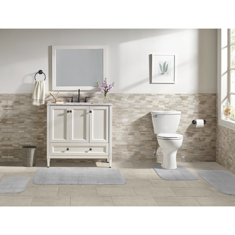 Tapis pour salle de bain Heffingen, Argent massif