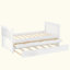 Lit plateforme en bois massif avec lit gigogne et tiroirs-1954594709