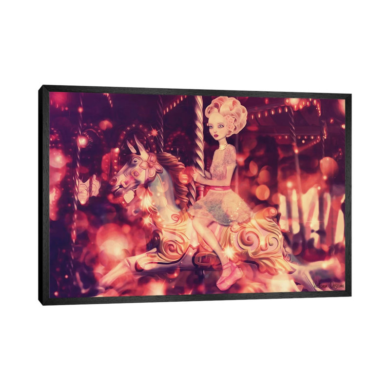Carousel 1 Piece Wall Art on Canvas, 66.04 cm H x 45.72 cm W, Black Framed