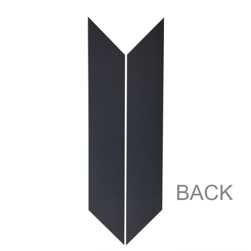 Frosted Reflections 3 in. x 11.75 in. Frosted Glass Mirror Beveled Chevron Decorative Kitchen & Bathroom Wall Tile