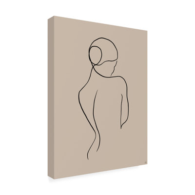 Figurative Female Form Quietly - Wrapped Canvas Print