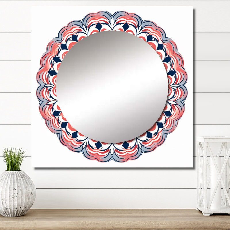 Grand miroir carré pour décoration murale nazi - Boho Mandala, 23 po x 23 po