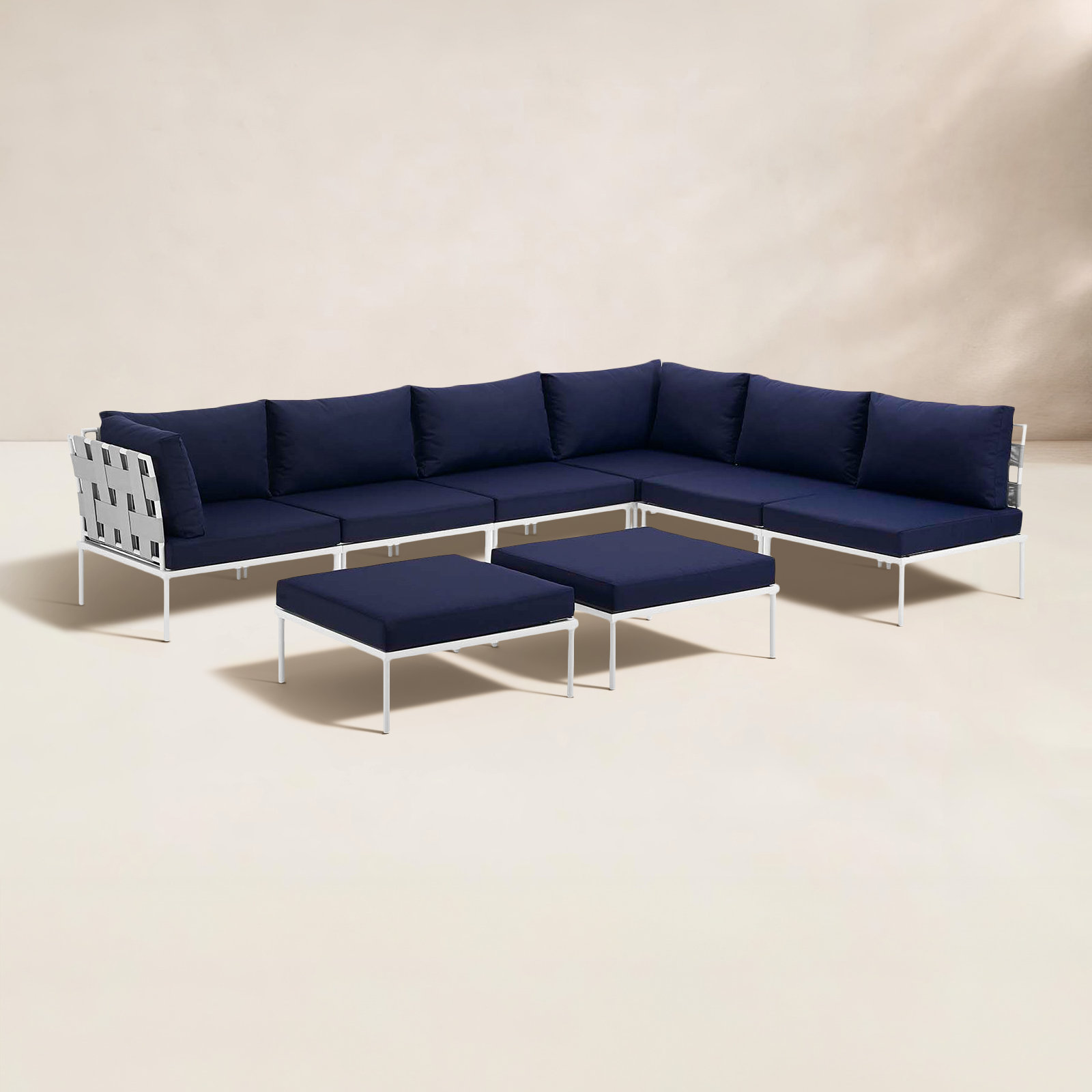 Harmony 198" Patio Sectional, Navy