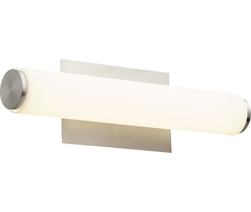 Delphine Dimmable LED Vanity, Satin Nickel w/ Matte White Acrylic