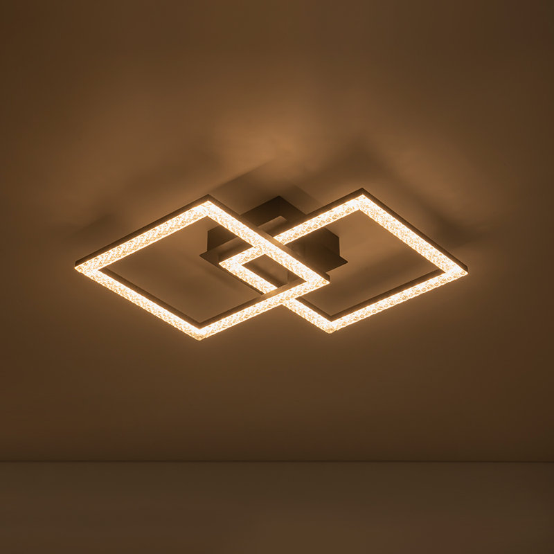 2-light Dimmable Led Square Semi-flush Mount