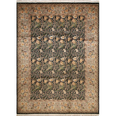 Tapis de la zone en laine 9 pi 11 po x 13 pi 6 po one-of-kind à la main noué la Ackerson