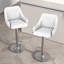 Ensemble de 2 tabourets de bar Aryelle, tabourets réglables à hauteur de comptoir avec dossier et accoudoirs, chaises de bar pivotantes modernes avec repose-pieds, tabourets de cuisine en polyuréthane revêtus d'îlot de cuisine, blanc-1062141149-1058920763