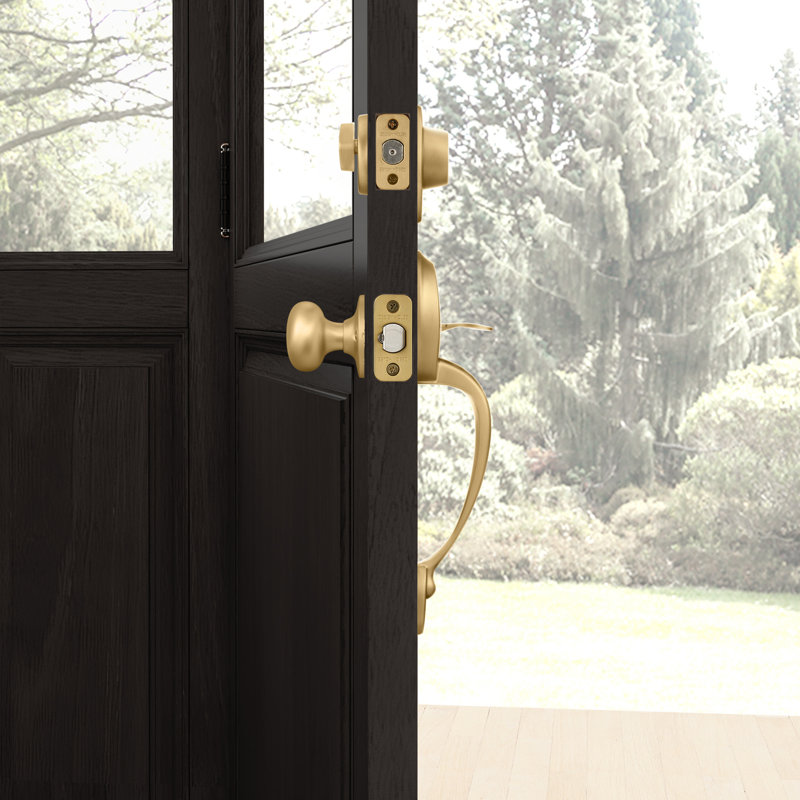 Coventry Door Handleset With Lever And Deadbolt In Gold