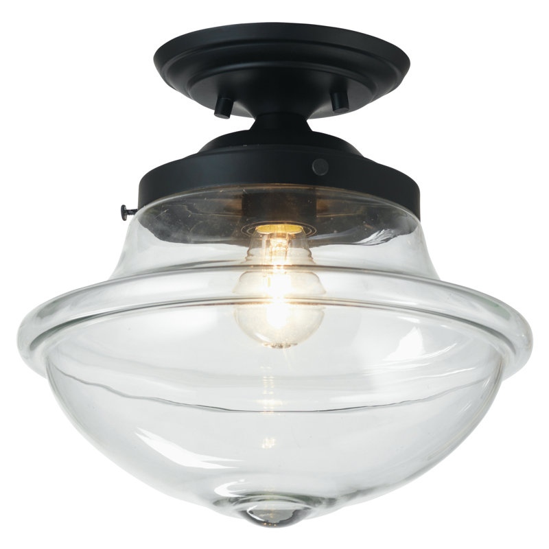 Ceasar Glass Flush Mount, Black