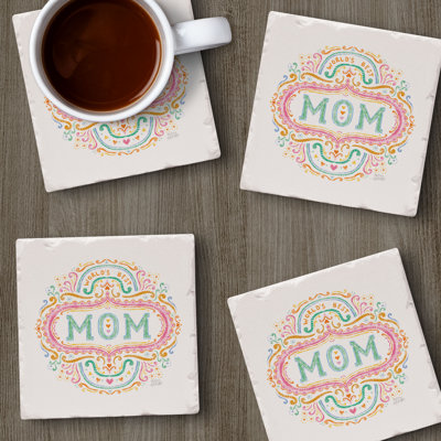 Paquet de 4 sous-verres en pierre tombée Thirstystone Mom
