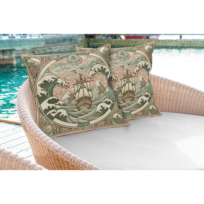 Fabric Reversible Throw Pillow, 18"H x 18"W, Square