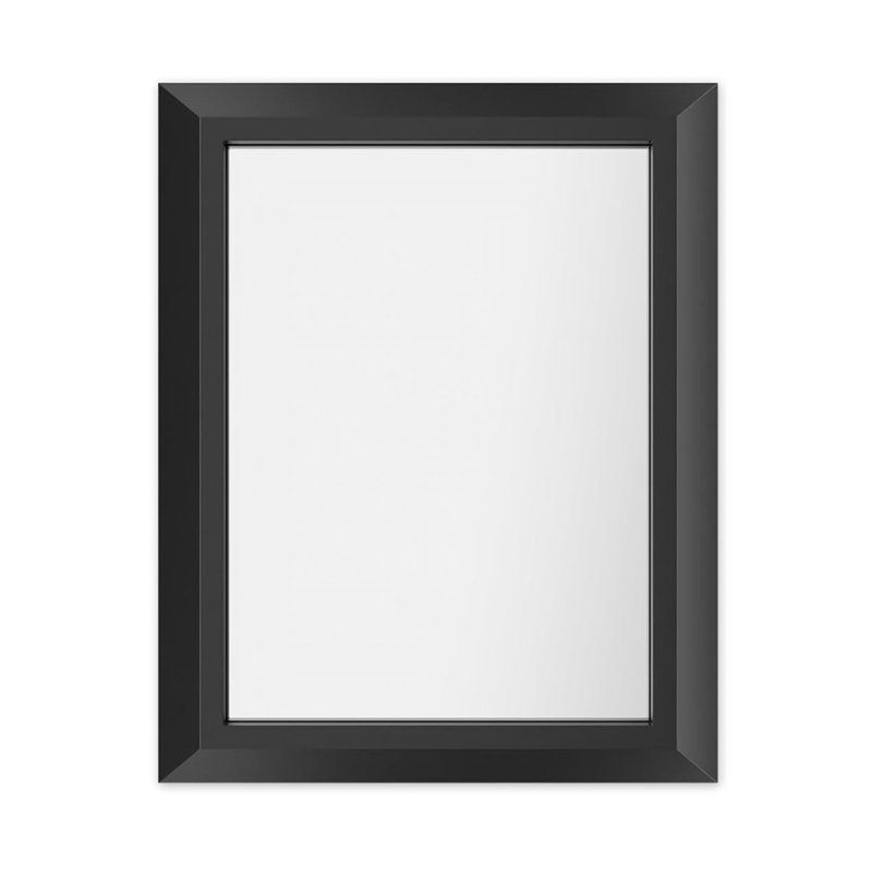 Amara Tempered Glass and Aluminum Alloy Framed French Cleat Mounted Wall Mirror, 72" x 32", Light Yellow Wood