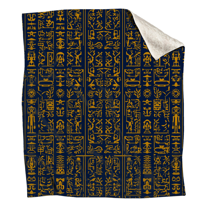 Egyptian Hieroglyphics Pattern Blankets, 50in W x 60in H