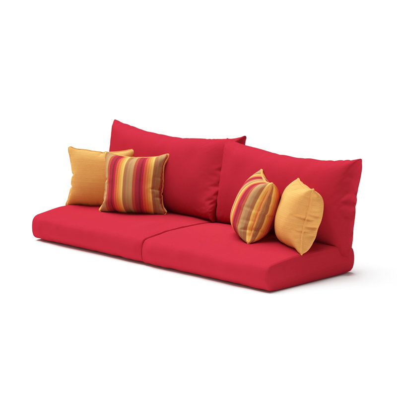 Outdoor Sunbrella Sofa Cushion Cover, Sunset Red, 49" W x 5" D