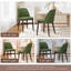 Modern Compact Fabric Upholstered Dining Chair ,with Solid Wood Legs, Ergonomic Curved Back, Easy Assembly-1614973357