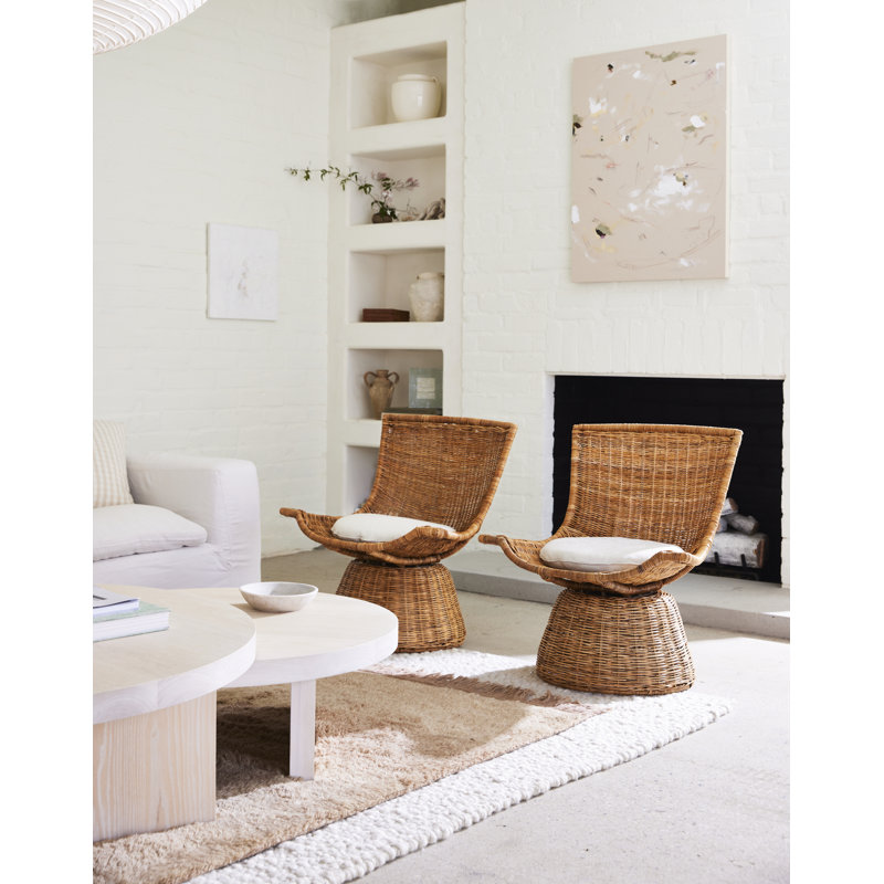Healdsburg Boucle Swivel Chair, Linen