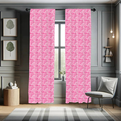 Zebra Animal Print Semi-Sheer Rod Pocket Curtain Panels