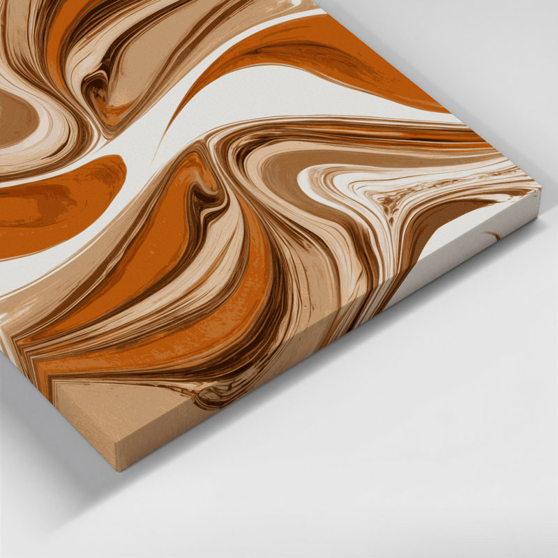 Abstrait art fluide sur toile brune 17, 16" H x 16" W