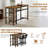 Bar Table Set For 2 With 4 Storage Shelves, 47" Industrial Breakfast Table And 2 Upholstered  Counter Stools W/ Backrest And Footrest, 3-Piece Dining Set For 2, Space Saving Bar Height Table And Chairs For Kitchen,Dining Room, Living Room, Studio, Pub-359164904-359164905