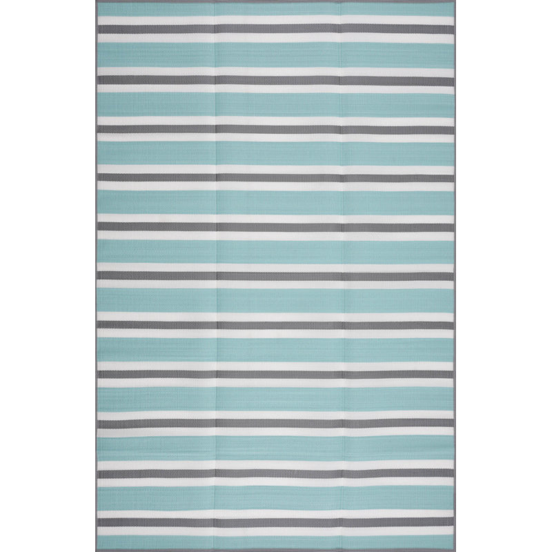 Rihamna Striped Indoor / Outdoor Rug, Rectangle 7'11" x 10'3"