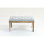 Banc de salle à manger rembourré de 32 po de style français rétro avec banc de bout en tissu gris 32 po