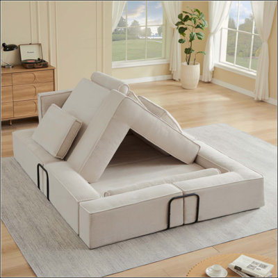 Le grand canapé moderne en velours côtelé peut être librement combiné, convenant au salon, au château parent-enfant et au canapé modulaire