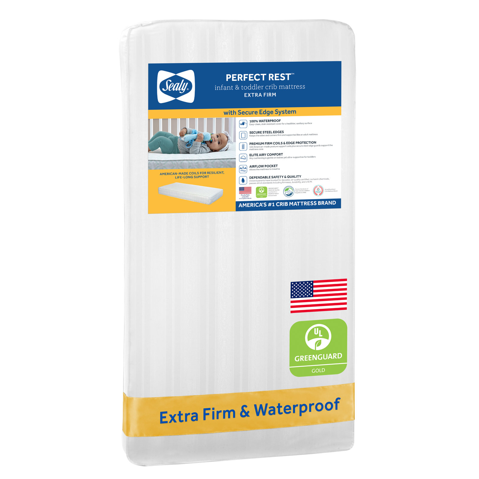 Sealy Baby Premium Firm Waterproof Crib Mattress, Mattress