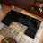 Abdou 141.7" U-Shaped Compression Sectional Sofa With Chaise, Corduroy Cloud Couch, Black