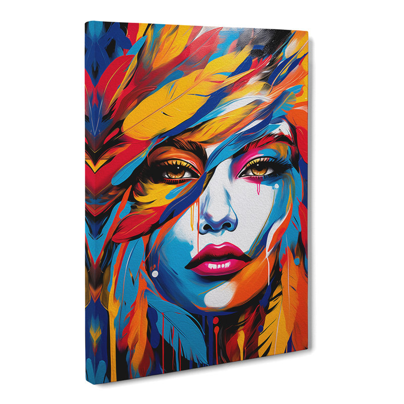 Feather Pop No.3 - Wrapped Canvas, 50cm H x 35cm W x 3cm D