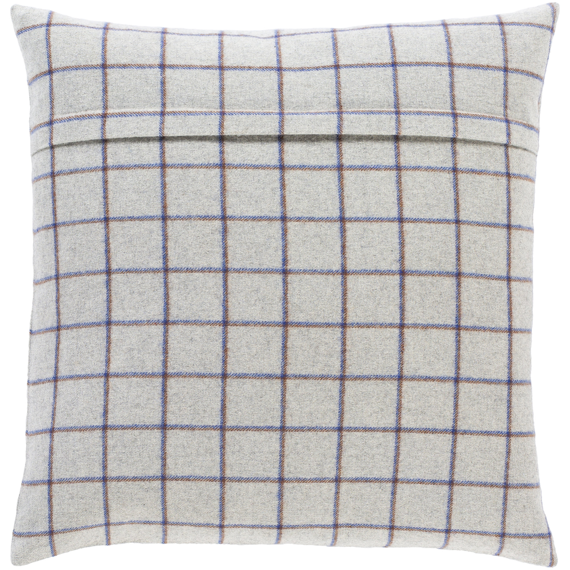 Saratoga Plaid Wool Throw Pillow, Down, 18" x 18"