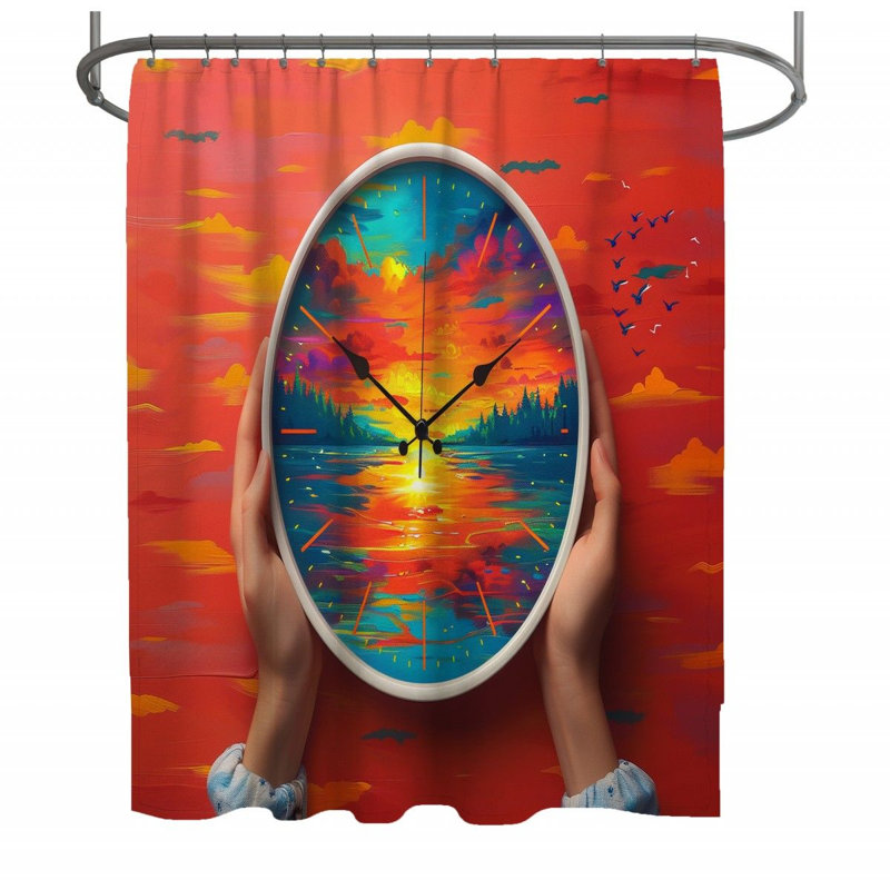 Scifi Landscape Shower Curtain -  Fantasy Bathroom Decor, 73"H x 70"W
