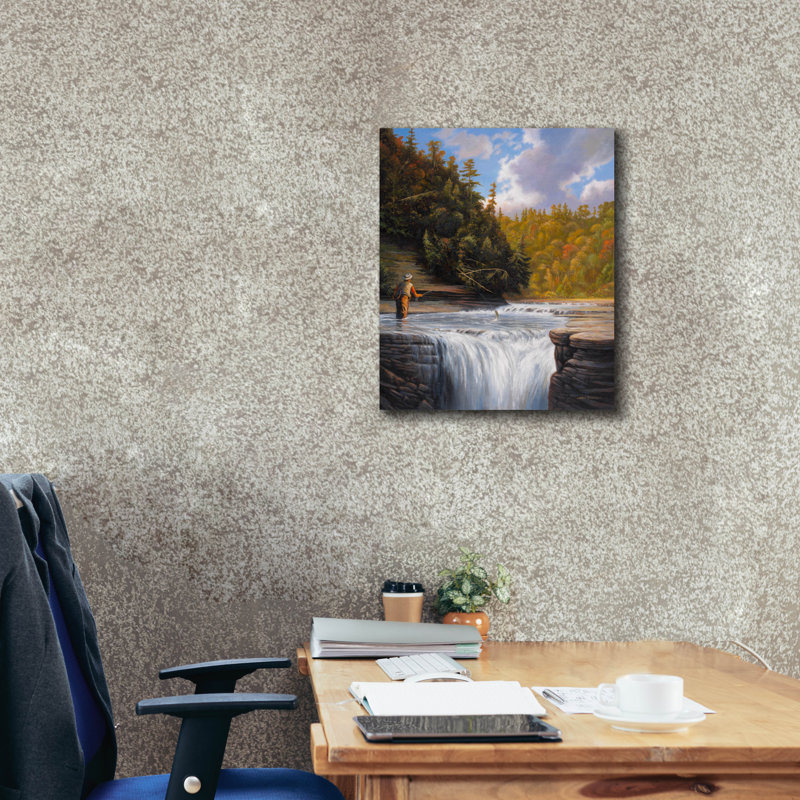 «Loon Peak®« Fishing »par John Zaccheo, art mural sur toile, H 24 po x l 20 po x P 0,75 po