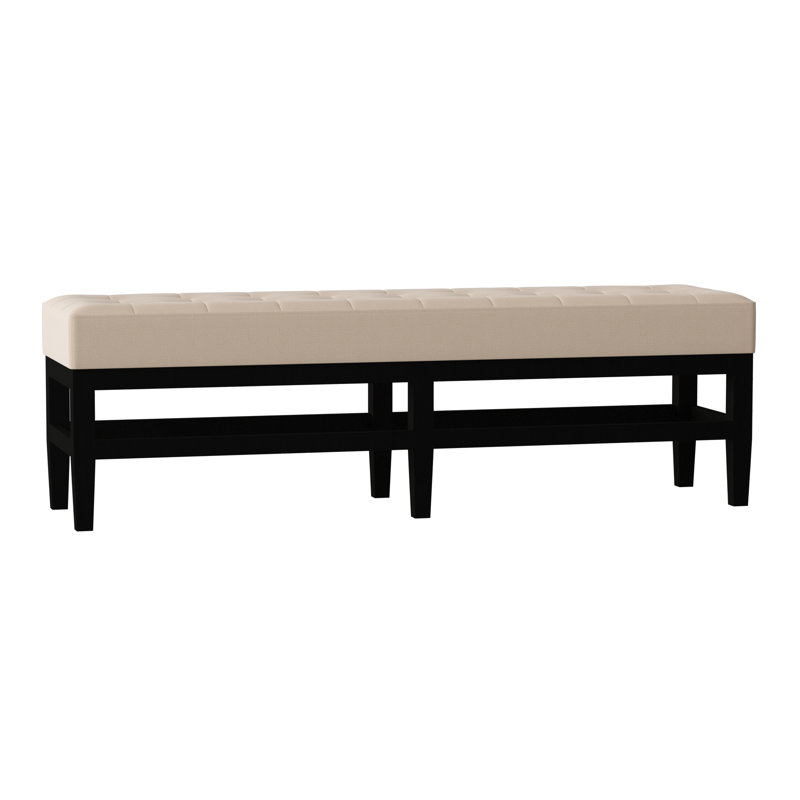 Galindo-White Upholstered Bench, Black, Lola Beach