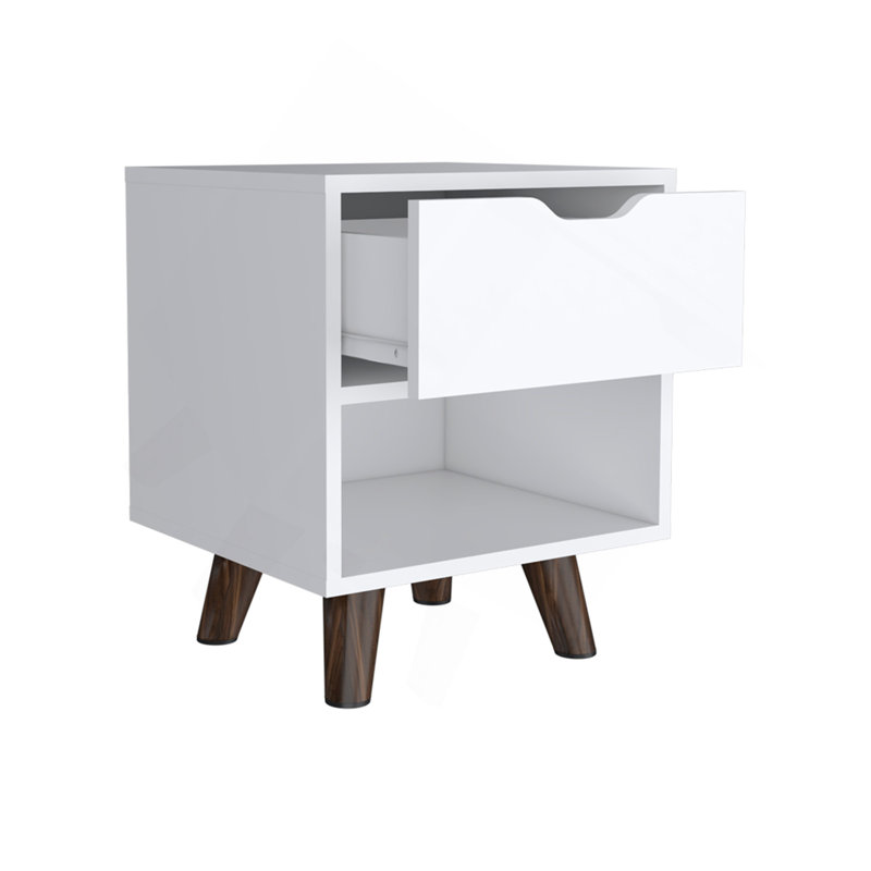 Nightstand Carleen, Bedroom, White, White