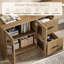 Bureau d'ordinateur moderne en L avec classeur, bureau de coin réversible pour bureau personnel