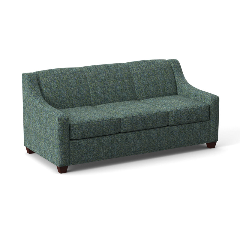 Phillips 76" Sofa Bed with Reversible Cushions, Empire Mahogany, Innerspring, Connelly Peacock