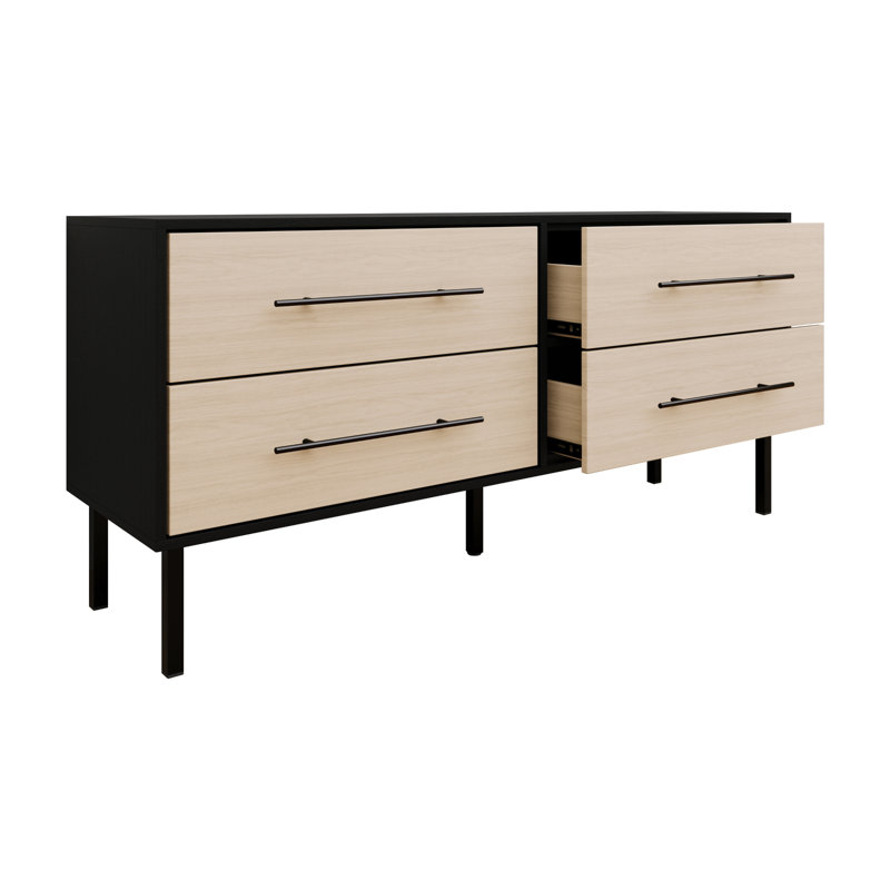 Keven 58.5'' W 4 - Drawer Dresser, Oak