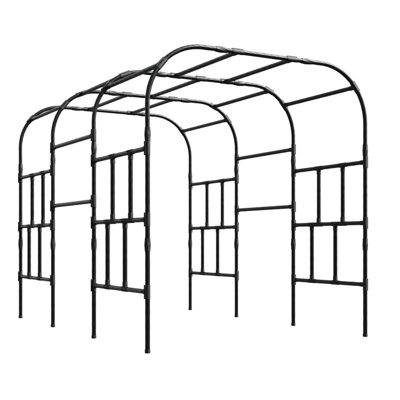 Très grand treillis de jardin 118 x 79 x 87 pouces, support de plante en acier robuste antirouille pour plantes grimpantes d'extérieur