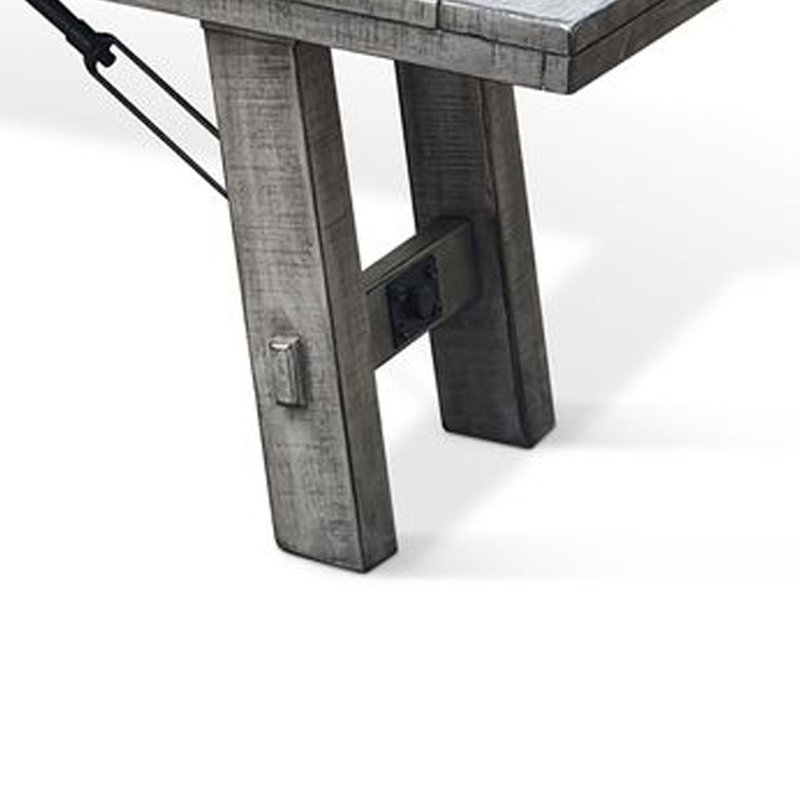 Banc en bois massif gris rustique Zeka