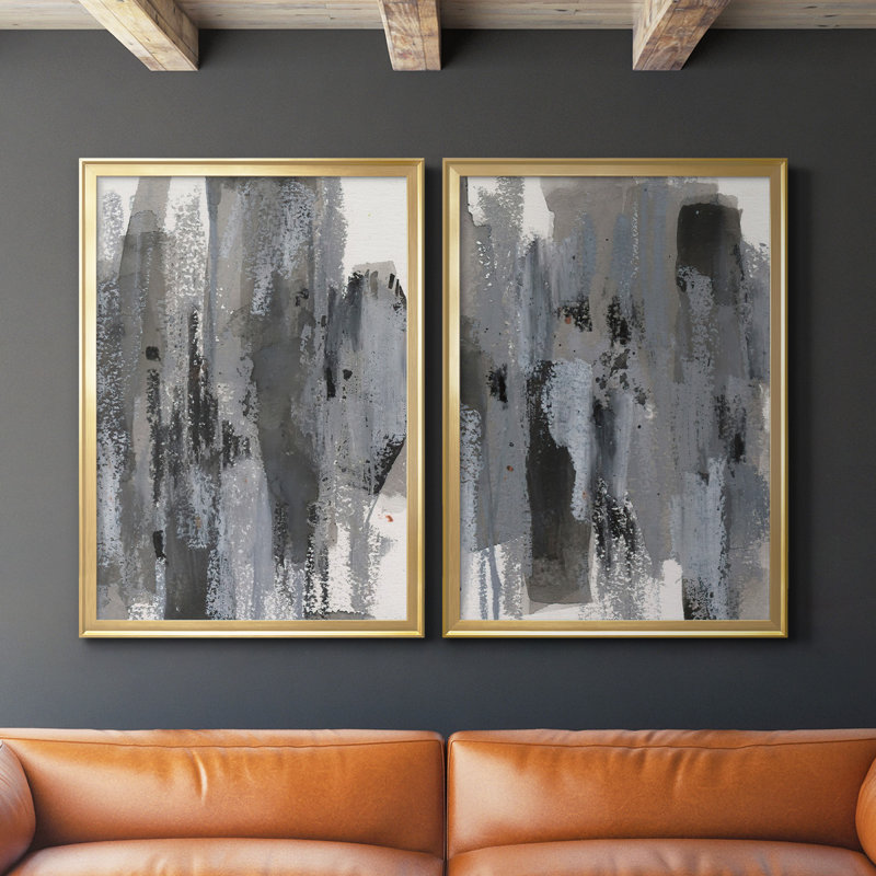 Toile encadrée de qualité supérieure Loft Pastel III - prête à être accrochée, H 36,5 po x l 53 po, Doré
